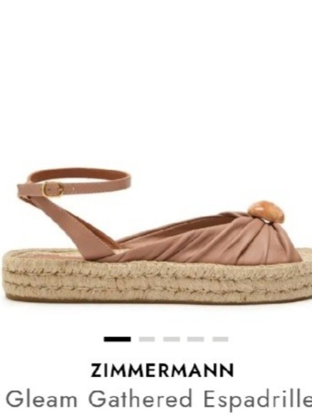 Zimmermann Gleam Gathered Espadrille Sandals Beige Biscuit Pebble Detail EU 41 - Picture 14 of 16